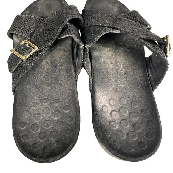 Vionic Black Sandals With Crossed Straps Size 10 - Picture 7 of 8